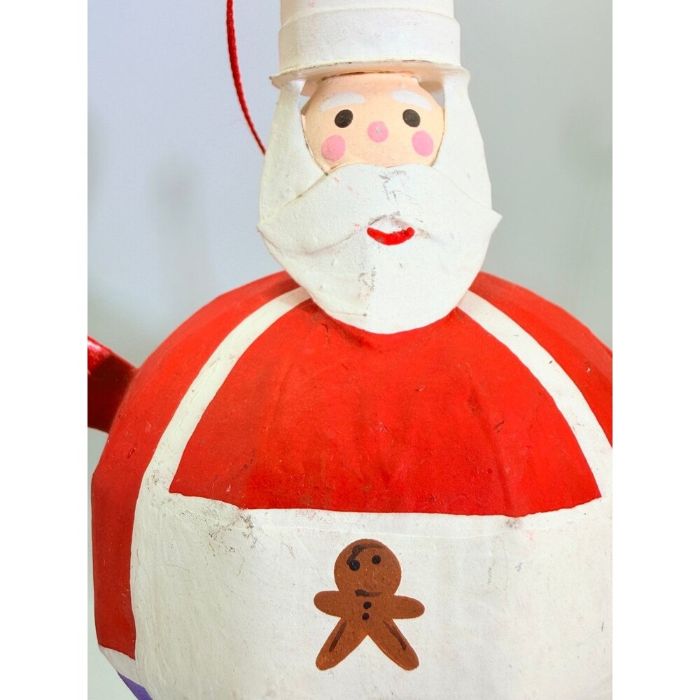 Dansk Santa Claus Christmas Ornament Lot Chef Cookies Free & Classic Heart Wood - Picture 4 of 16
